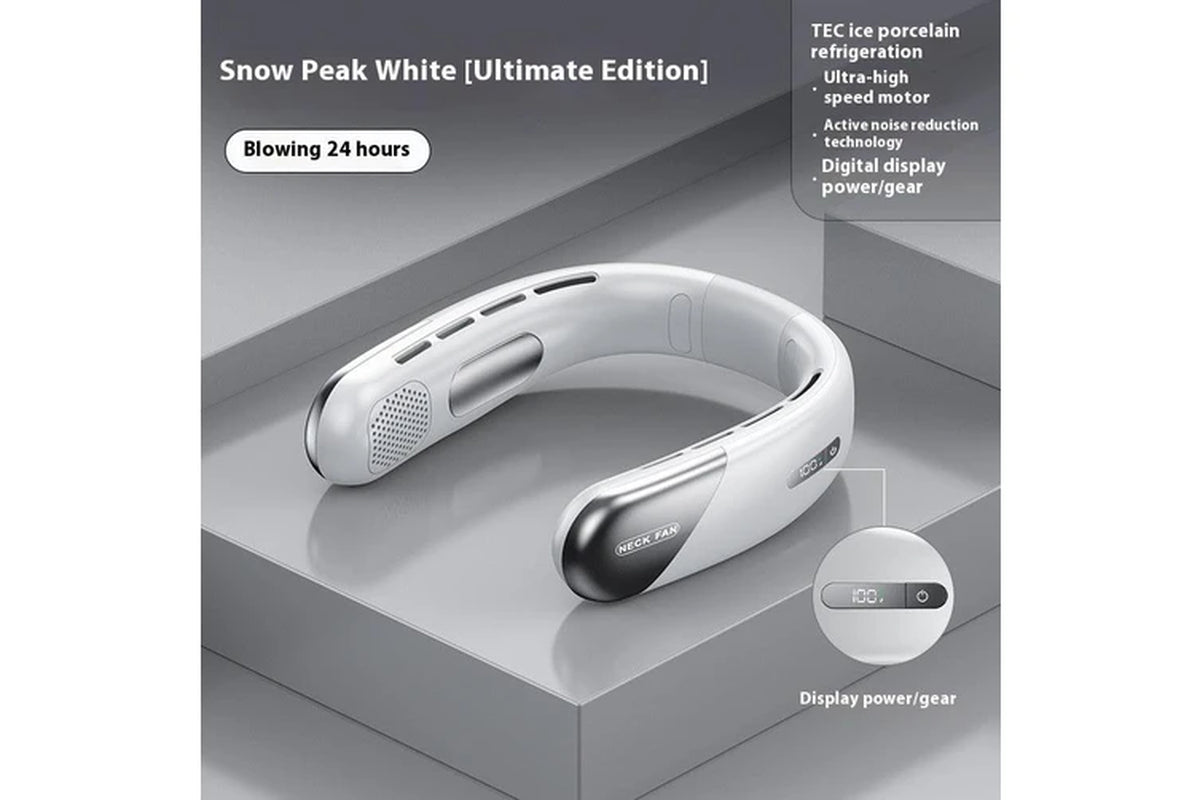 Elosung Digital Display Neck Fan Rechargeable Wearable with Speed Blue 1200Mah Portable Fans