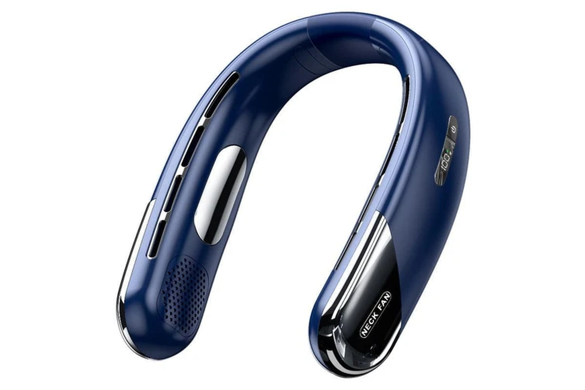 Elosung Digital Display Neck Fan Rechargeable Wearable with Speed Blue 1200Mah Portable Fans
