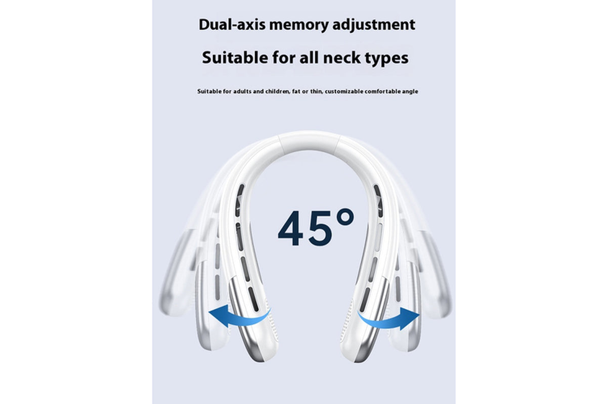 Elosung Digital Display Neck Fan Rechargeable Wearable with Speed Blue 1200Mah Portable Fans